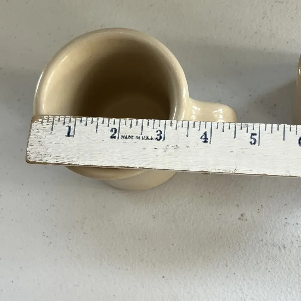 Wallace and Tepco China Coffee Mugs Set of 2 Tan 3.5" Tall Heavy Restaurant Ware - Picture 10 of 15